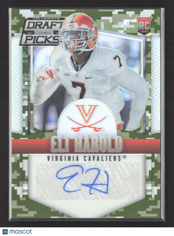 2015 Panini Prizm Collegiate Draft Picks Eli Harold #186 Camo RC Auto
