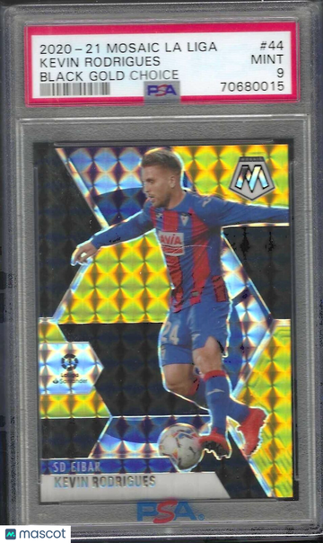 2020 Panini Mosaic La Liga Kevin Rodrigues #44 Black Gold Choice PSA 9