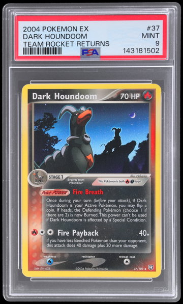2004 Pokemon EX Team Rocket Returns Dark Houndoom PSA 9