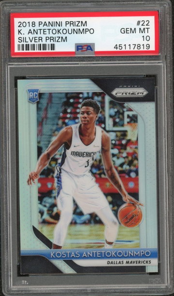 Kostas Antetokounmpo Silver Prizm Rookie 2018 PSA 10