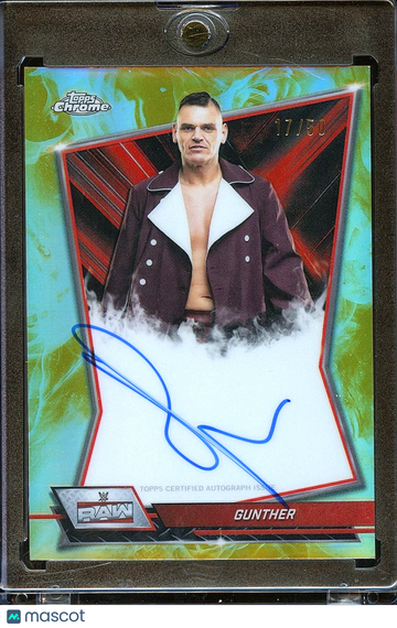 Gunther 2025 Topps Chrome on Card Auto Autograph GOLD WWE Wrestling 17/50