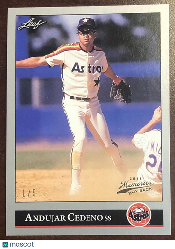 Andújar Cedeño 1992 Leaf 2014 Leaf Memories Buyback Serial #1/5 Houston Astros