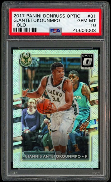 2017 Optic Giannis Holo Silver  Prizm PSA 10