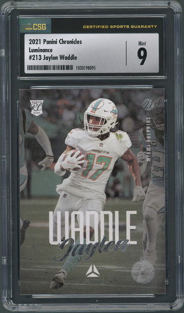 2021 Chronicles Luminance Jaylen Waddle RC #213 - CSG Mint 9 - Miami Dolphins