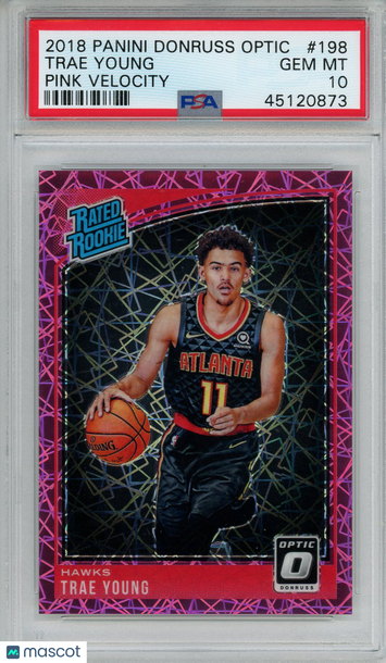 2018 Panini Donruss Optic Trae Young #198 Pink Velocity PSA 10