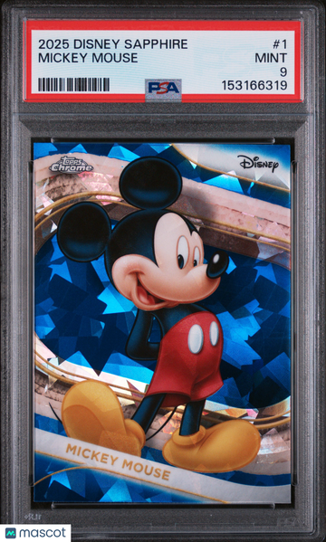 2025 Topps Chrome Disney Sapphire Edition Mickey Mouse #1 PSA 9