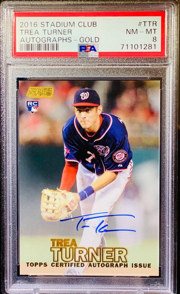 2016 Trea Turner Gold /25 Auto Stadium Club POP 1