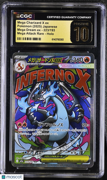 2025 Pokemon Mega Dream EX Mega Charizard X ex Holo Mega Attack Rare Japanese Mega Attack Rare CGC 10 #223/193