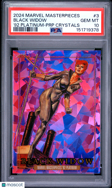 2024 Upper Deck Marvel Masterpieces '92 Platinum Black Widow #3 PSA 10