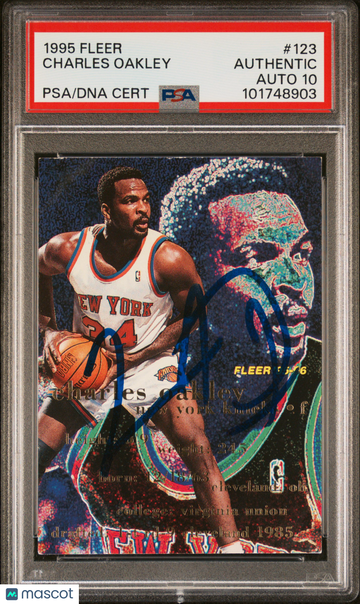 1995 Fleer Charles Oakley #123 PSA A Auto 10