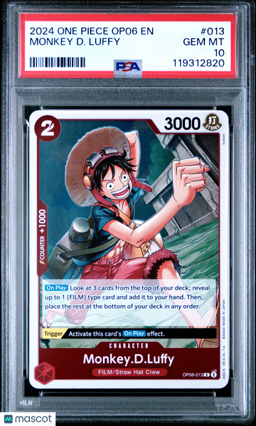 2024 One Piece Op06-Wings Of The Captain Monkey D. Luffy PSA 10 #013