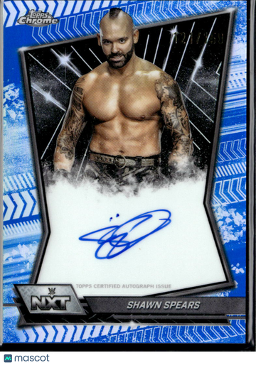 Shawn Spears 2026 Topps Chrome WWE NXT Autograph Auto Blue Refractor NXT