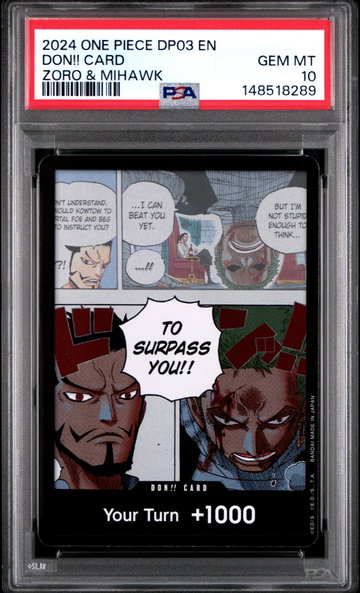 2024 One Piece Double Pack Volume 3 Zoro & Mihawk Don Card PSA 10