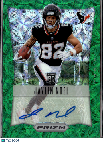 Jaylin Noel 2025 Panini Prizm RC Auto Green Houston Texans