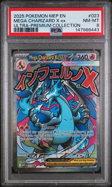 2025 Pokemon Black Star Promo Ultra Premium Collection Mega Charizard X Ex #023 PSA 8