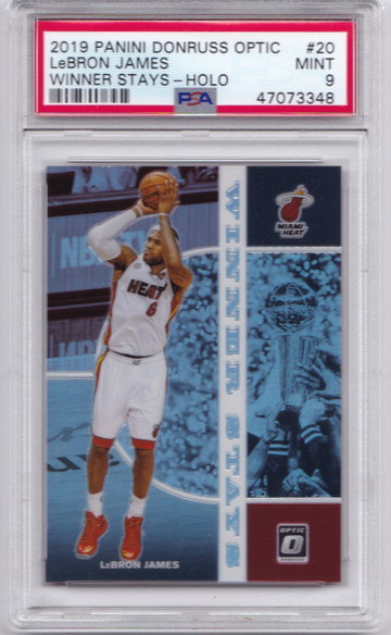 LeBron James 2019 Optic Winner Stays Holo PSA 9
