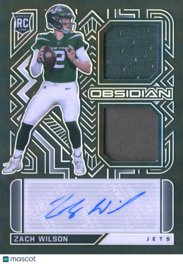 2021 Panini Obsidian Zach Wilson #RJI-ZW RC Dual Jersey Patch