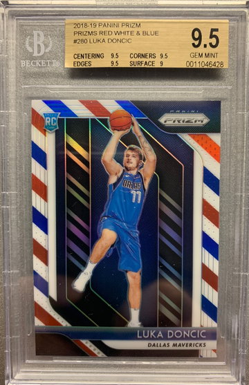 LUKA DONCIC 2018 RED WHITE BLUE PRIZM ROOKIE BGS 9.5 