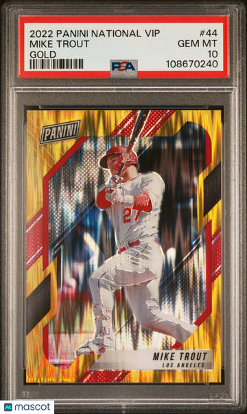 2022 Panini National Vip Mike Trout #44 Gold PSA 10