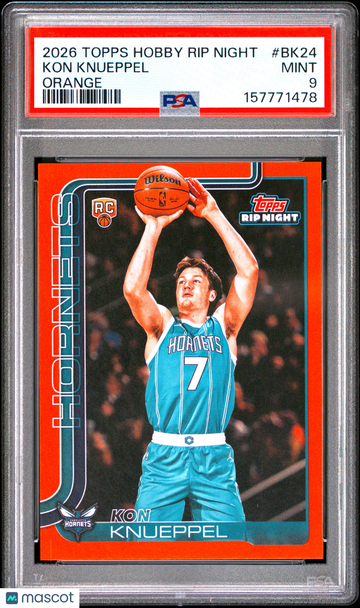 2026 Topps Hobby Rip Night Kon Knueppel #BK24 Orange PSA 9