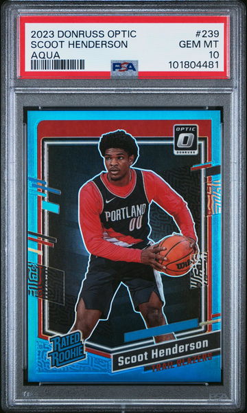 2023 Panini Donruss Optic Aqua Scoot Henderson #239 RC /249 PSA 10