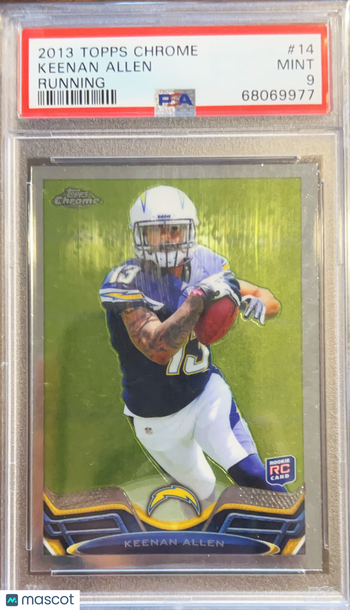 Graded 2013 Topps Chrome Keenan Allen #14 Rookie PSA 9 Football Card