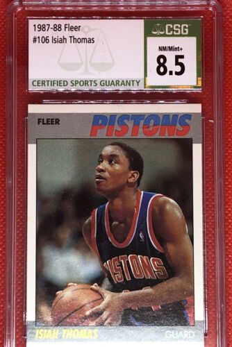 Isiah Thomas Card 1987-88 Fleer #106 CSG 8.5 - Centered!!!!