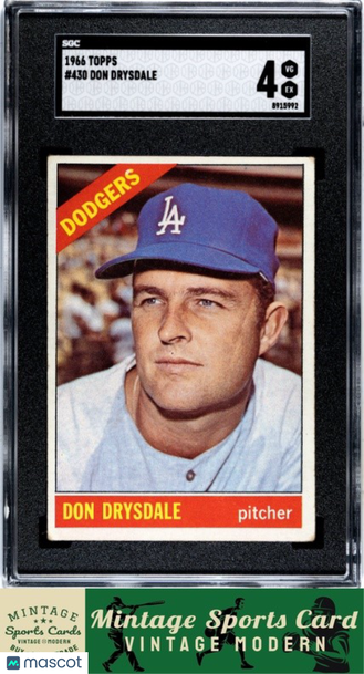 1966 Topps Don Drysdale #430 SGC 4