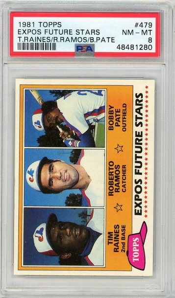 1981 Topps Tim Raines Rookie #479 PSA 8 P1317