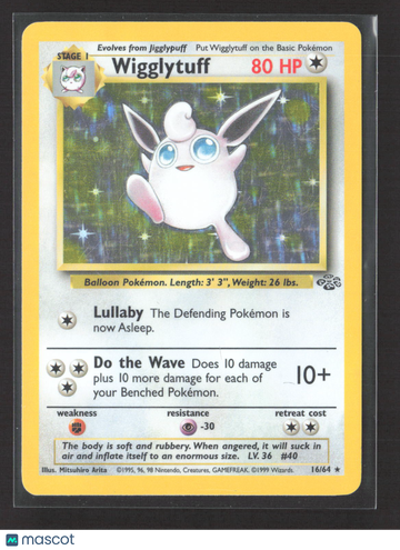 1999 Jungle Wigglytuff Holo Rare #16/64