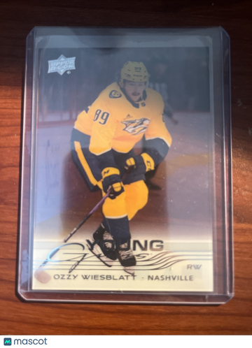 2025 Upper Deck Series 1 Young Guns Clear Cut Ozzy Wiesblatt #212 Clear