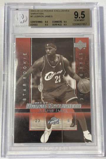 2003 UD Rookie Exclusives Variation #1 LeBron James BGS 9.5 TRUE GEM