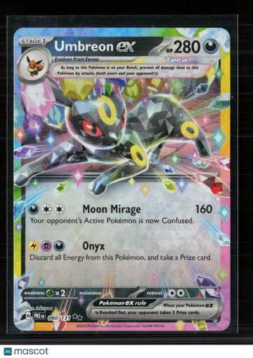Pokemon 2025 Scarlet & Violet Prismatic Evolutions Umbreon EX RR #60/131