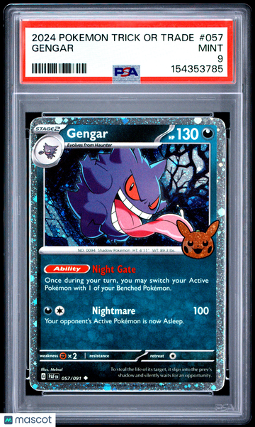 2024 Pokemon Trick Or Trade Gengar PSA 9 #057