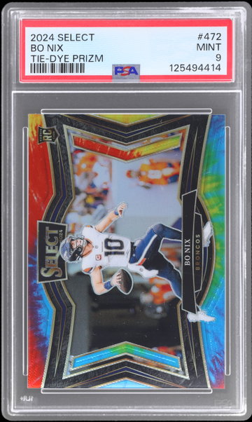 2024 Panini Select Bo Nix Tie Dye Prizm PSA 9