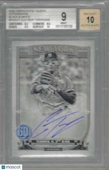 2020 Topps Gypsy Queen Autographs Black and White Gleyber Torres #GQAGT /50 BGS 9 Auto 10