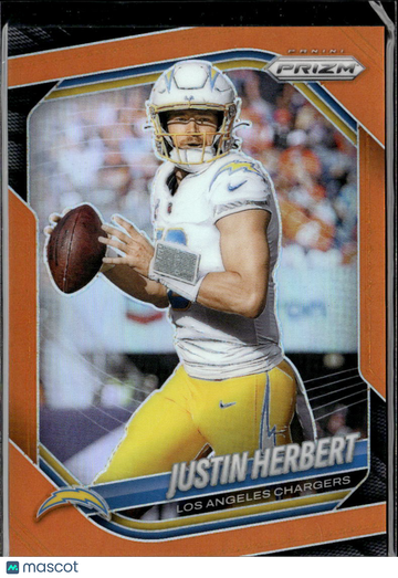 Justin Herbert 2025 Panini Prizm Orange Los Angeles Chargers