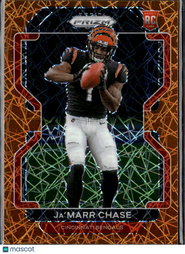 2021 Panini Prizm Ja'Marr Chase #337 Orange Laser RC