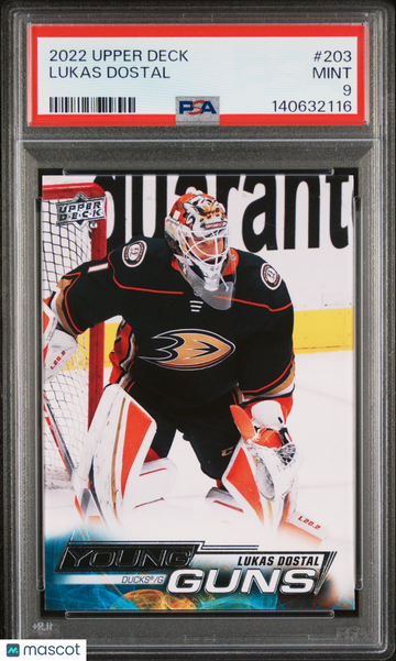 2022-23 Upper Deck Lukas Dostal #203 Young Guns Rookie PSA 9