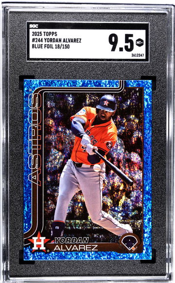 2025 Topps #244 Yordan Alvarez Blue Foil /150 SGC 9.5