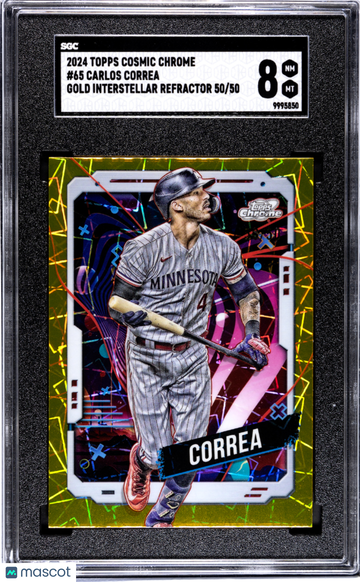 2024 Topps Cosmic Chrome Carlos Correa #65 Gold Interstellar Refractor SGC 8
