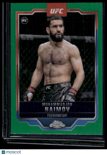 2025 Topps Chrome UFC Muhammadjon Naimov #45 Green Refractor SN