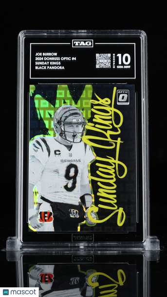 2024 Donruss Optic Sunday Kings Joe Burrow #4 Black Pandora /25 Short Print TAG 10