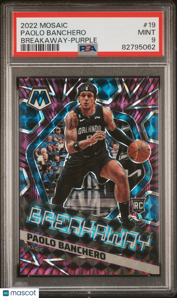 2022 Panini Mosaic Breakaway Paolo Banchero #19 Purple PSA 9