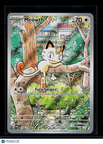 2025 Scarlet & Violet White Flare Meowth Holo Secret Rare #106/94