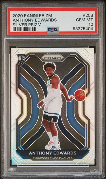 2020 Panini Prizm Silver Prizm Anthony Edwards #258 PSA 10