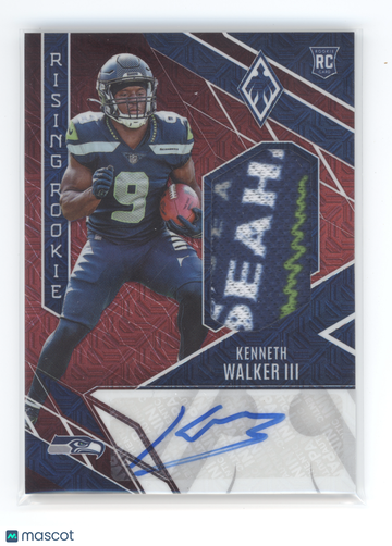 2022 Panini Phoenix Rising Rookie Material Signatures Kenneth Walker III #RMS-KW Red /25 RC
