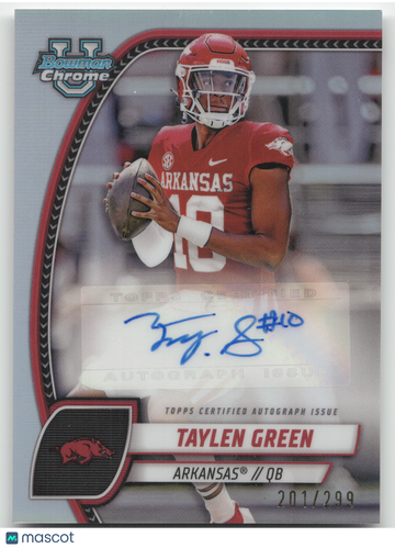 2024 Bowman University Chrome Football Taylen Green #PA-TGR Refractor /299