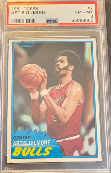 1981 Topps Basketball #7 Artis Gilmore - Graded PSA 8 NM-MT New Slab.