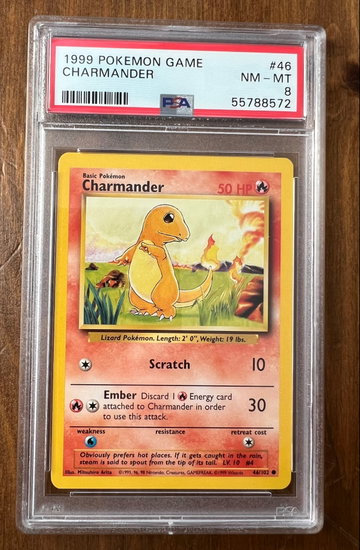 1999 Pokémon Base Set Charmander PSA 8